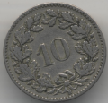 Швейцария 10 раппенов 1907 год