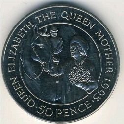 Монета Остров Святой Елены 50 пенсов 1995 год