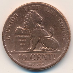 Бельгия 10 сентим 1832 год
