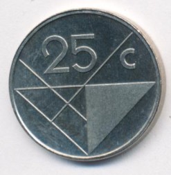 Монета Аруба 25 центов 1997 год