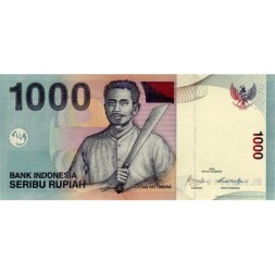 Индонезия 1000 рупий 2009 год - Капитан Паттимура (Томас Матулеси). Молуккские острова UNC
