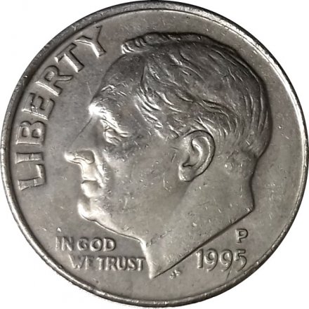 США 1 дайм (10 центов) 1995 год - Франклин Рузвельт (P)