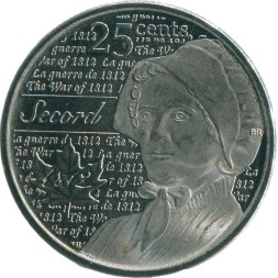 Канада 25 центов 2013 год - Лора Секорд