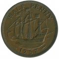 Великобритания 1/2 пенни 1957 год