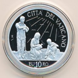 Ватикан 10 евро 2010 год