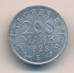 Веймарская республика 200 марок 1923 год (E)