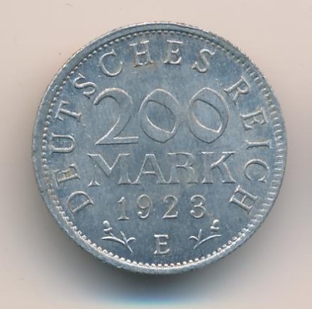 Веймарская республика 200 марок 1923 год (E)