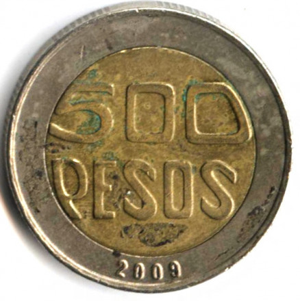 Колумбия 500 песо 2009 год