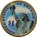 США 1 доллар 2008 год (P) - 5-ый Президент США - Джеймс Монро (цветная эмаль)