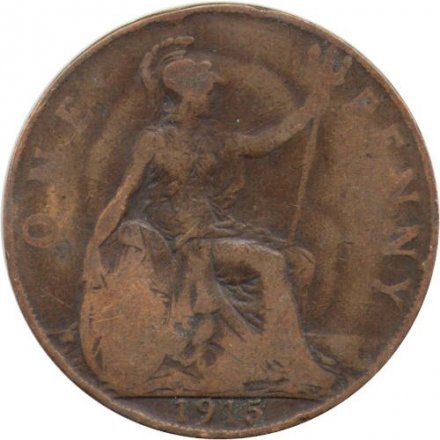 Великобритания 1 пенни 1915 год - Король Георг V