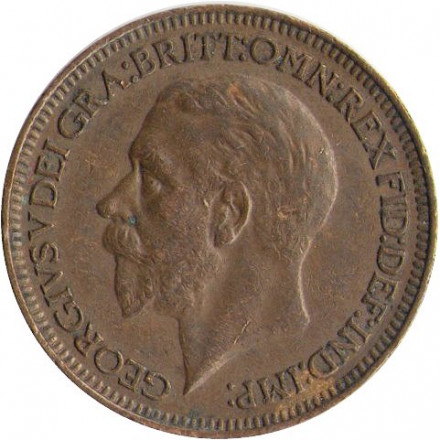 Великобритания 1 фартинг 1932 год - Король Георг V