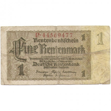 Германия 1 рентная марка 1937 год - F