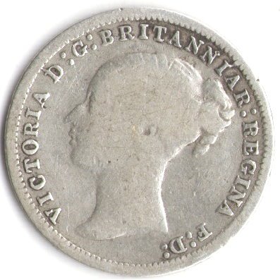 Великобритания 3 пенса 1875 год