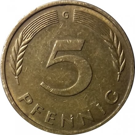 ФРГ 5 пфеннигов 1982 год - G
