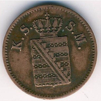 Саксония 1 пфенниг 1855 год