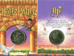 Набор из 6 монет Остров Мэн 2001 год - Гарри Поттер. (6 шт.) В буклетах