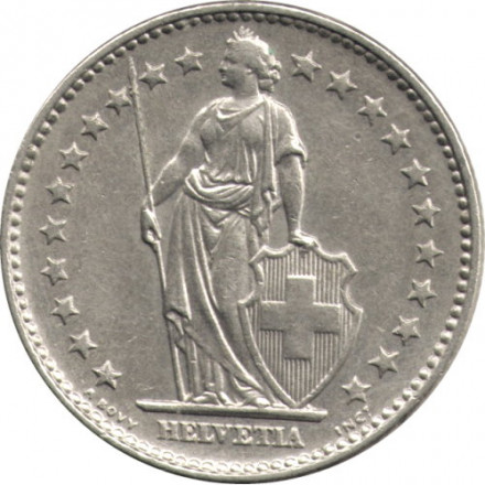 Швейцария 2 франка 1968 год (B)