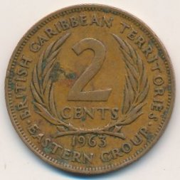 Восточные Карибы 2 цента 1963 год