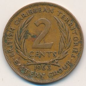Восточные Карибы 2 цента 1963 год