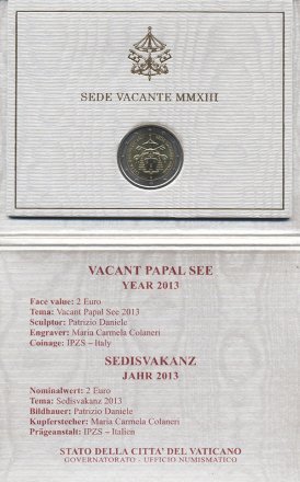 Ватикан 2 евро 2013 год - Вакантный престол (Sede Vacante)