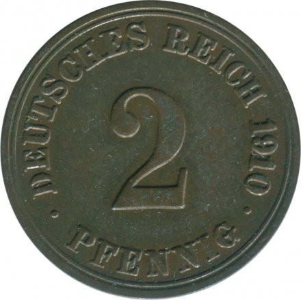 Германия 2 пфеннига 1910 год (A)