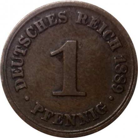 Германия 1 пфенниг 1889 год (A)