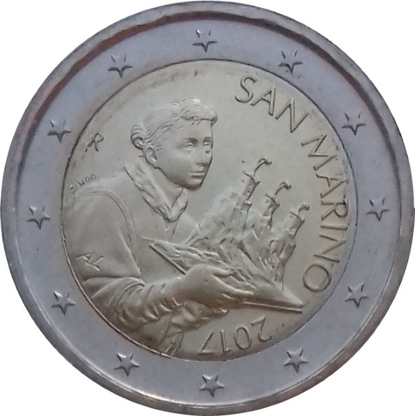 Сан марино 2. 2 Евро Сан-Марино 2017. Монета 2 евро 2017 год Сан Марино.
