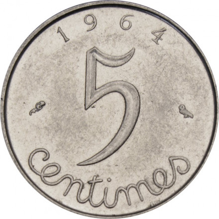 Франция 5 сантимов 1964 год