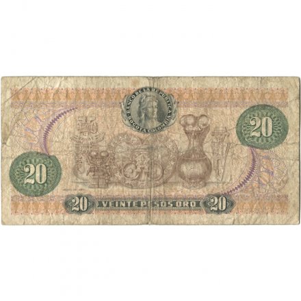 Колумбия 20 песо 1974 год - Франсиско Хосе де Кальдас. Экспозиция из «Музея золота» VG