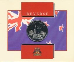 Новая Зеландия 5 долларов 1997 год - Крайстчерч (в буклете)