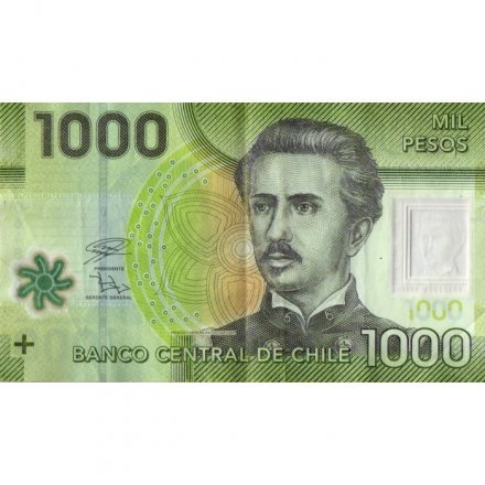 Чили 1000 песо 2019 год - Гуанако в национальном парке Торрес-дель-Пайне - VF-