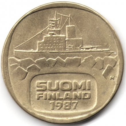 Финляндия 5 марок 1987 год (отметка монетного двора &#039;M&#039; - Raimo Makkonen) - Ледокол Урхо