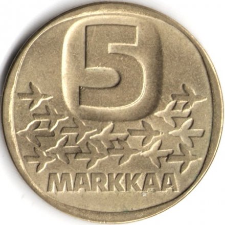 Финляндия 5 марок 1987 год (отметка монетного двора &#039;M&#039; - Raimo Makkonen) - Ледокол Урхо