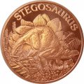 Монетовидный жетон США унция меди 999 - Стегозавр