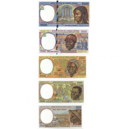 Набор из 5 банкнот Конго (Центральная Африка) 2000 год - литера C - UNC