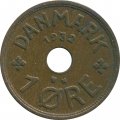Дания 1 эре 1932 год - Король Кристиан X