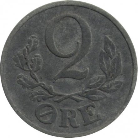 Дания 2 эре 1943 год - Король Кристиан X