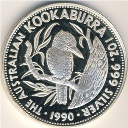 Австралия 5 долларов 1990 год - Кукабара