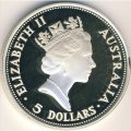 Австралия 5 долларов 1990 год - Кукабара