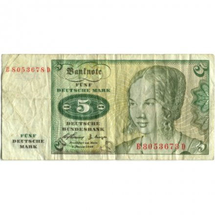 ФРГ 5 марок 1960 год - Портрет венецианской девушки - F