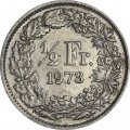 Швейцария 1/2 франка 1973 год