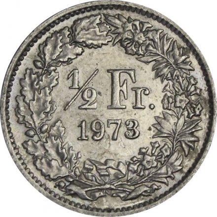 Швейцария 1/2 франка 1973 год