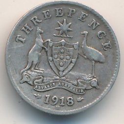 Австралия 3 пенса 1918 год
