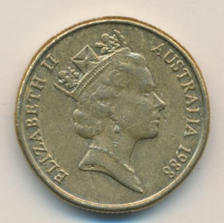 Австралия 1 доллар 1988 год - 200 лет Австралии. Кенгуру