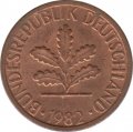 ФРГ 1 пфенниг 1982 год - D