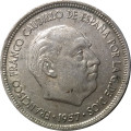 Испания 5 песет 1957 год - Франсиско Франко (70 внутри звезды)