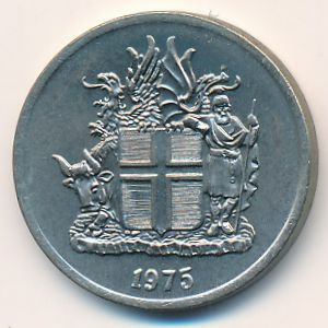 Исландия 5 крон 1975 год - Герб