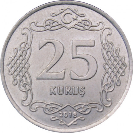 Турция 25 куруш 2018 год