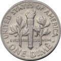 США 1 дайм (10 центов) 1972 год - Франклин Рузвельт (без отметки МД)
