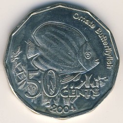 Монета Кокосовые острова 50 центов 2004 год